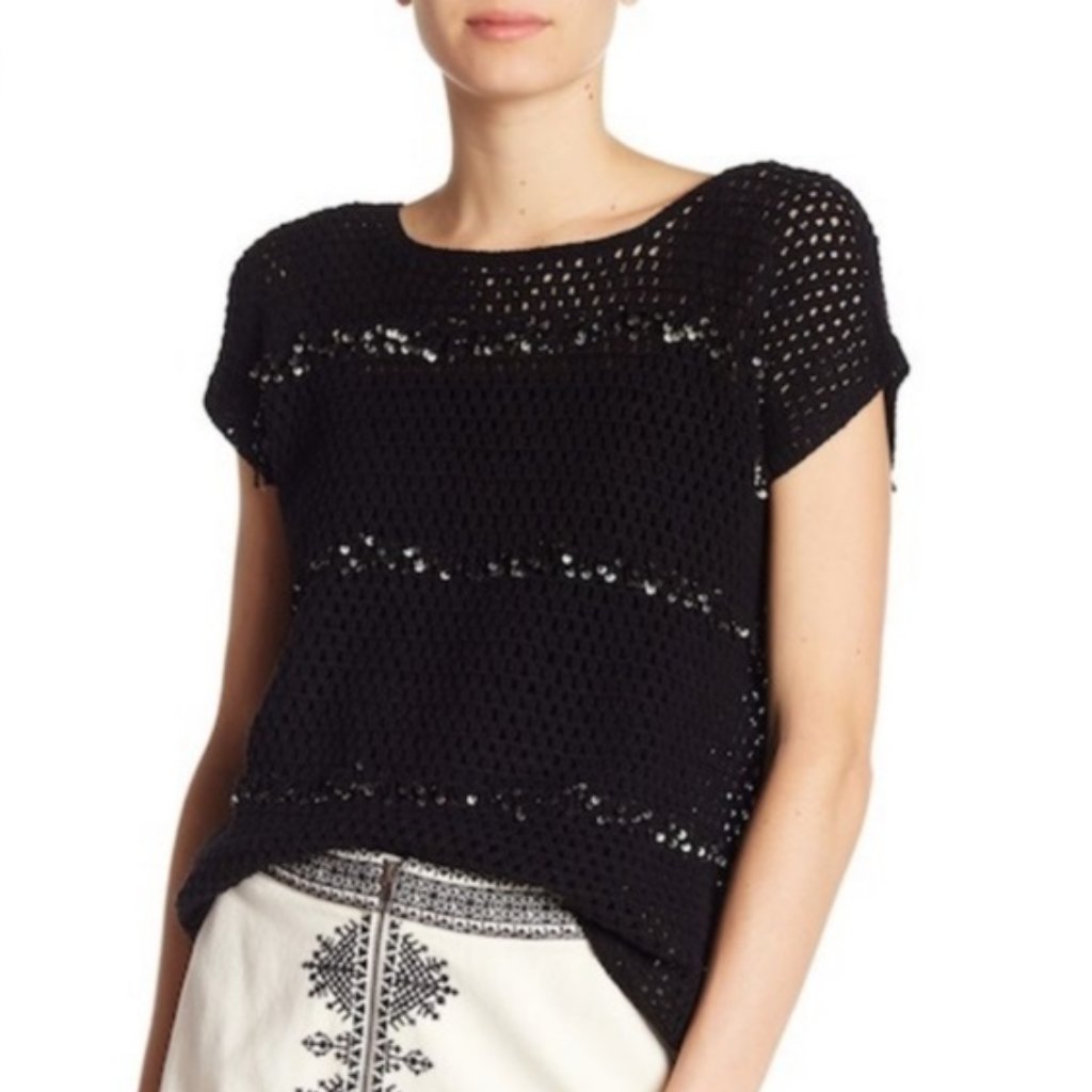 Nwt Joie X Nordstrom Jacinte Embellished Crochet Top Sz-Small